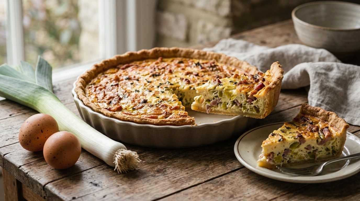 Quiche met Prei en Spekjes