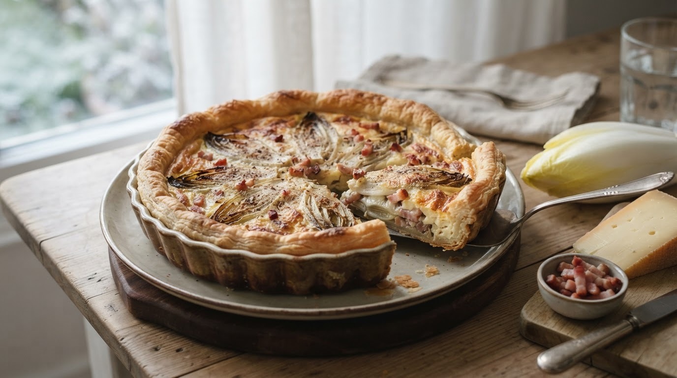 Quiche met witloof en spek
