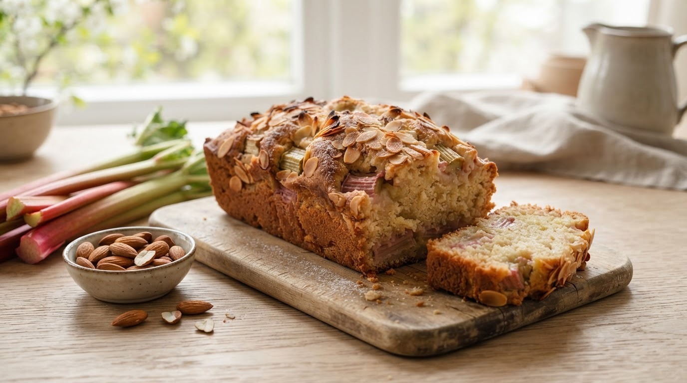 Rabarbercake met amandelen