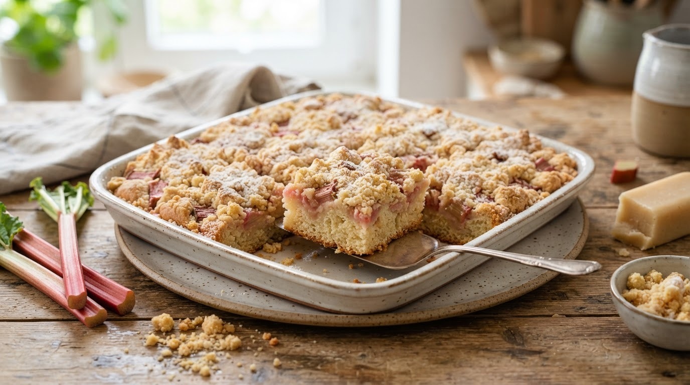 Rabarberkruimelkoek