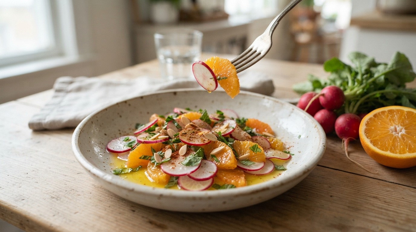 Radijs sinaasappel-salade