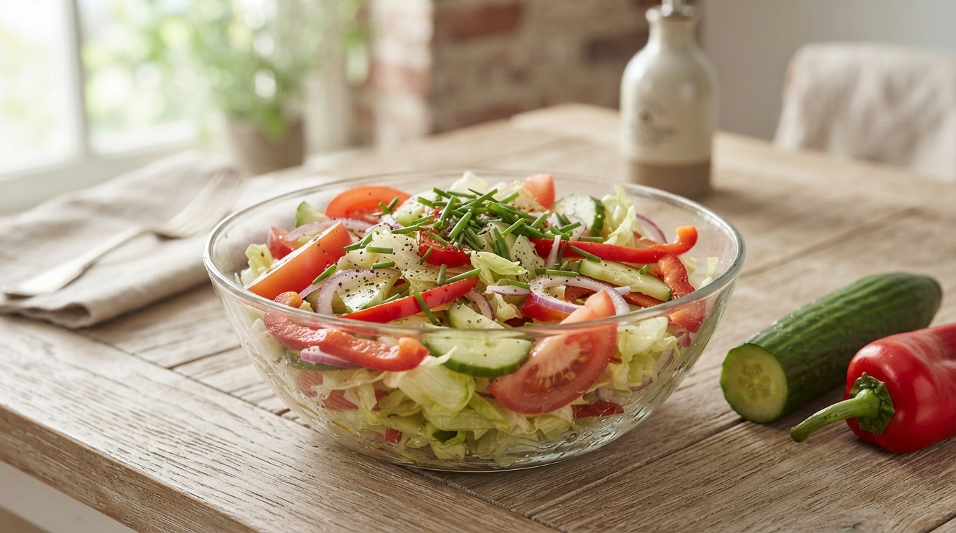 Rauwkost salade met paprika en komkommer