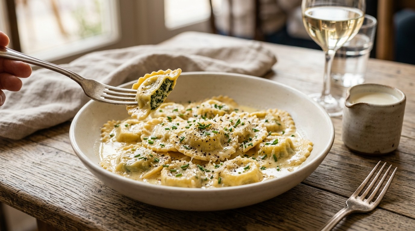 Ravioli met Bieslook