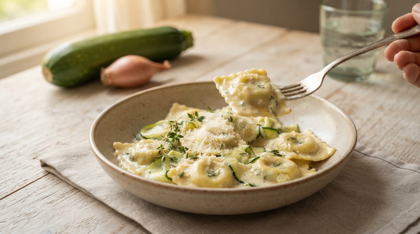 Ravioli met courgettes