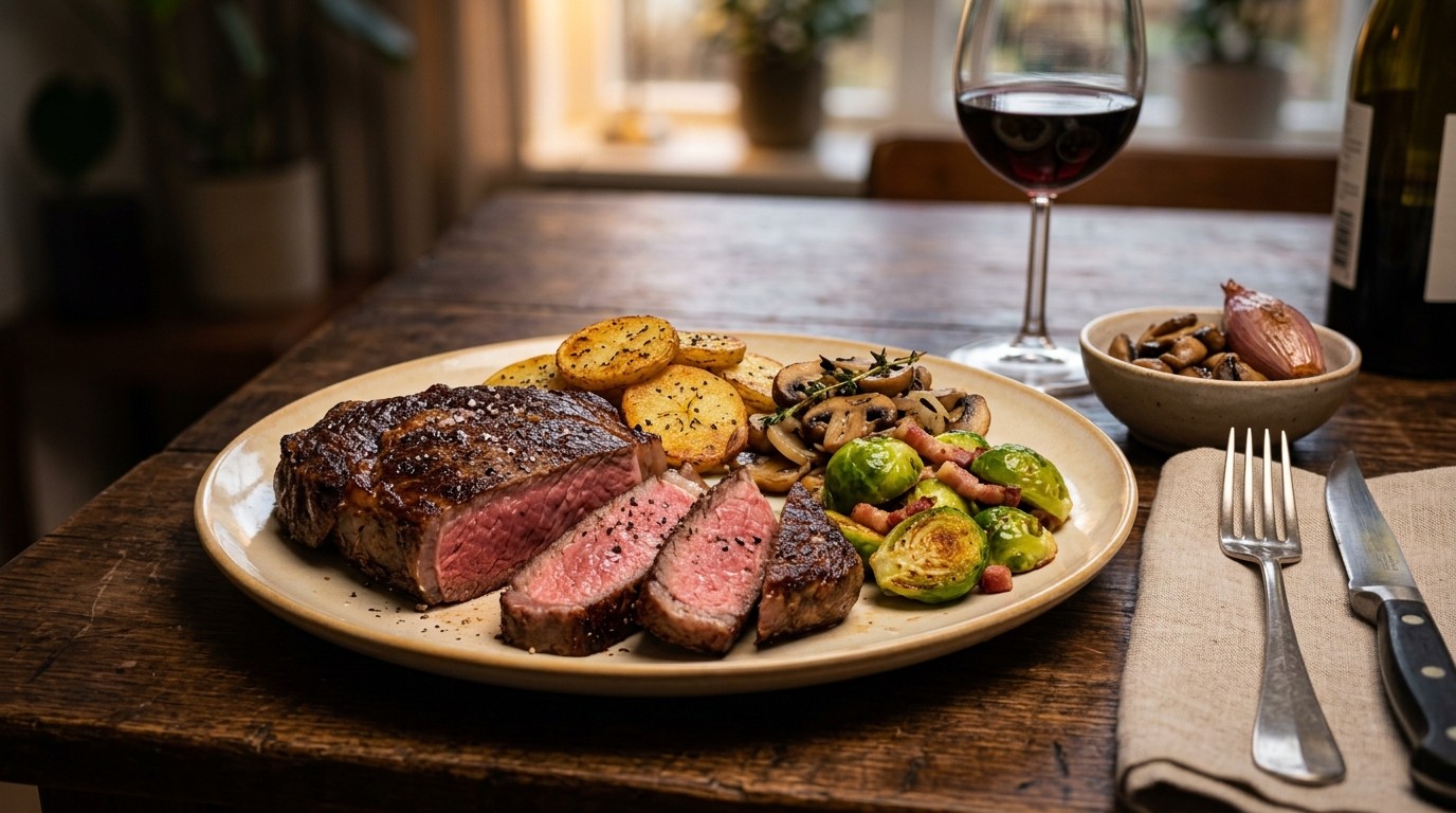 Ribeye met spruitjes