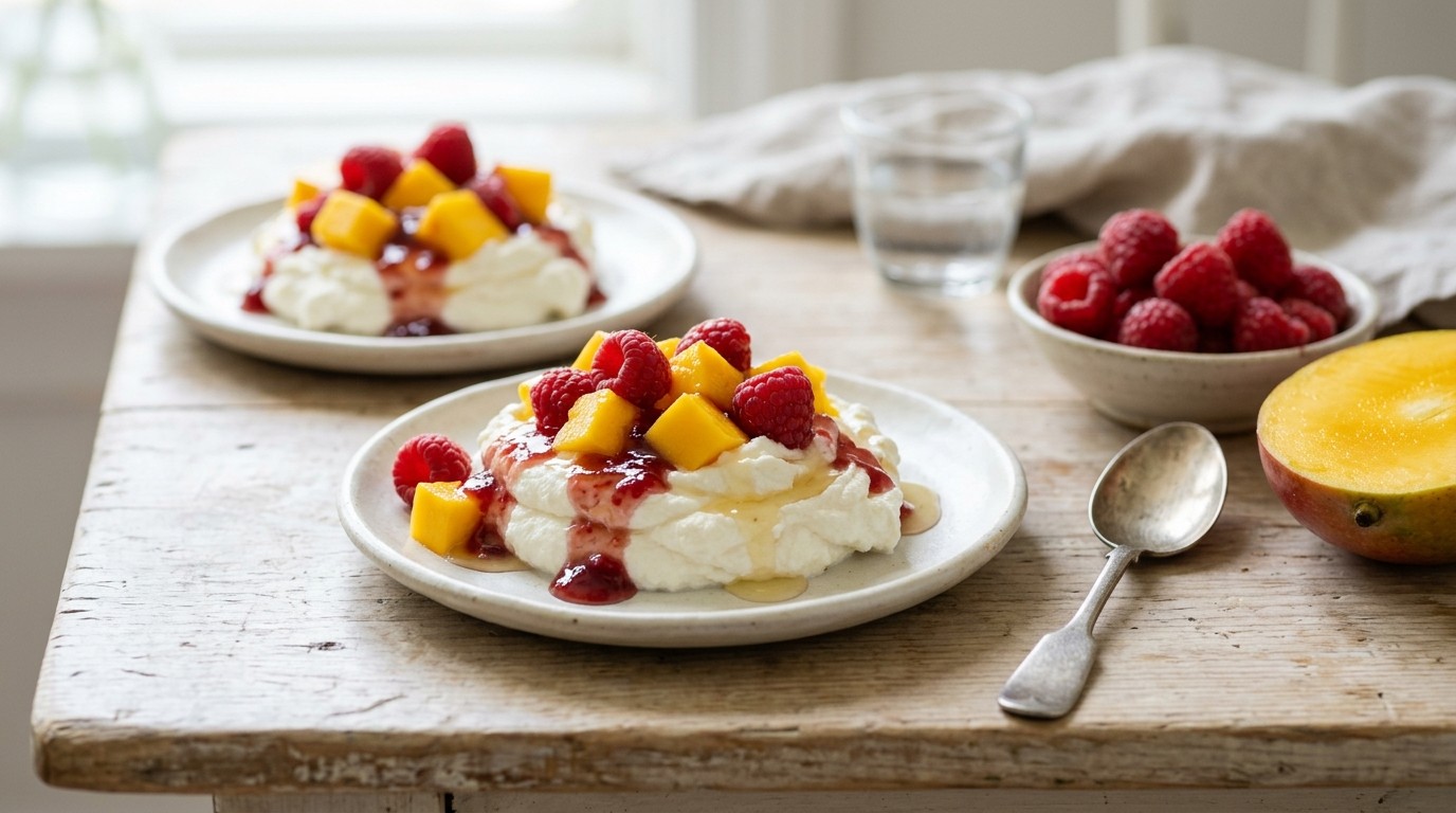 Ricotta met Vruchtvlees en Frambozen