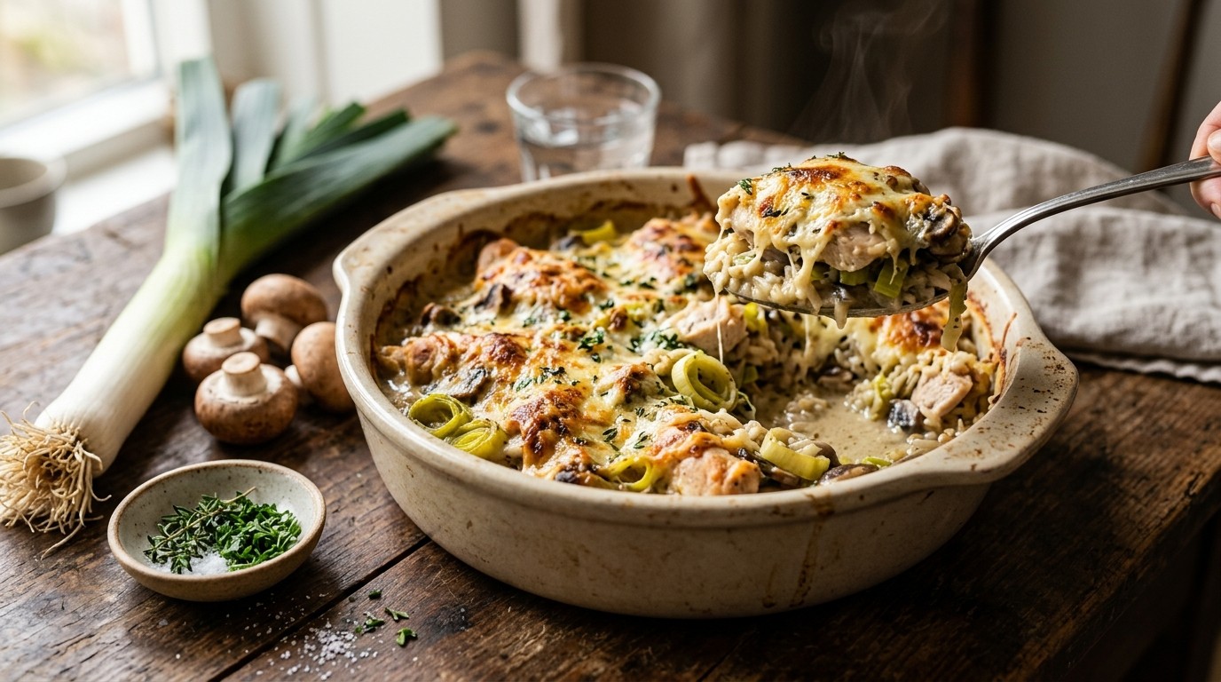 Rijst-kipschotel uit de oven