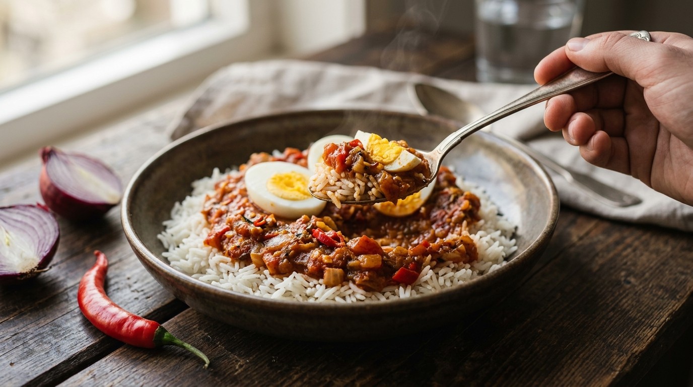 Rijst met Pittige Tomatensaus
