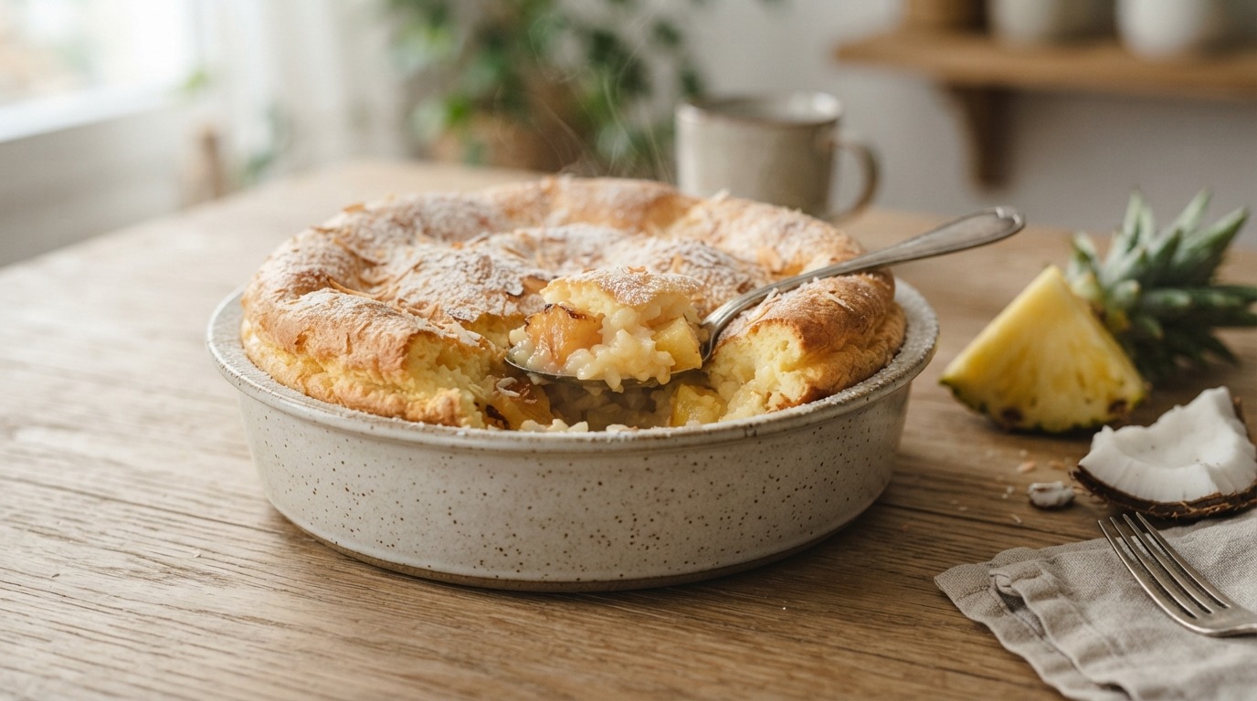 Rijstsoufflé met ananas