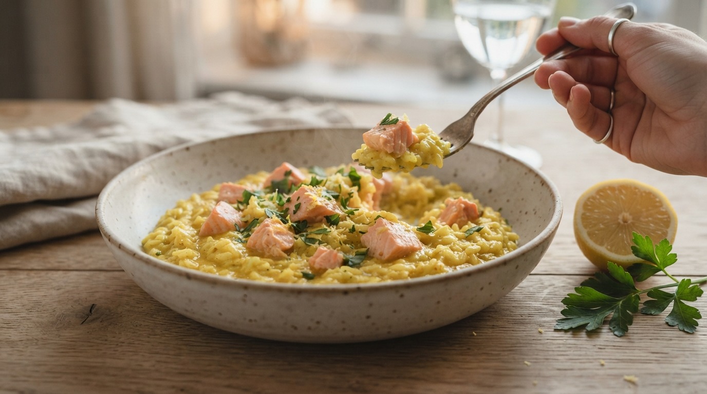 Risotto met zalm