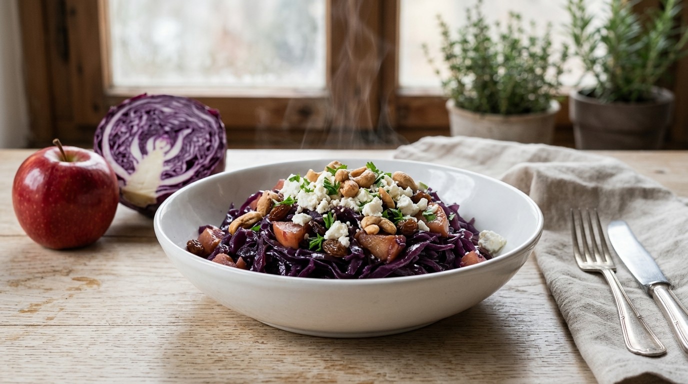 Rode kool met appel en feta