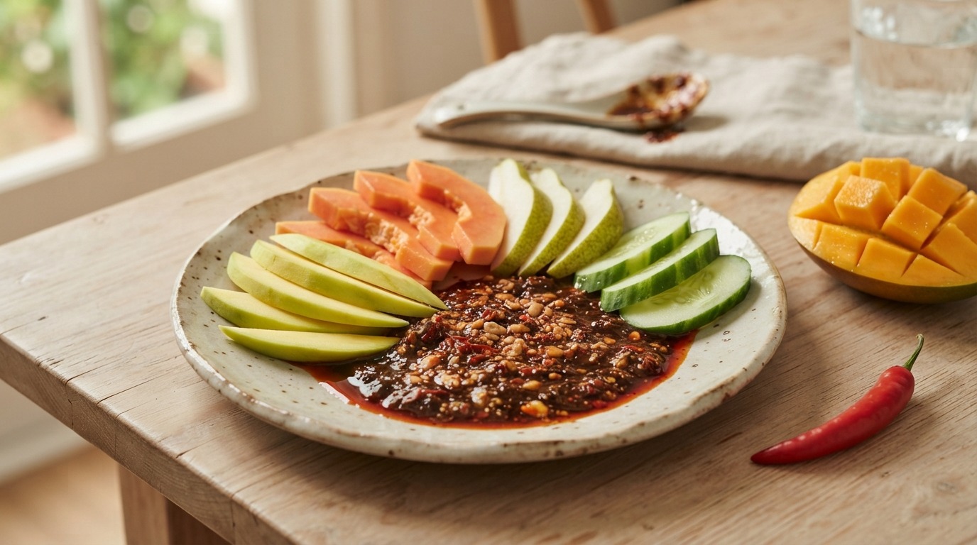 Roedjak met saus (pittige vruchten)