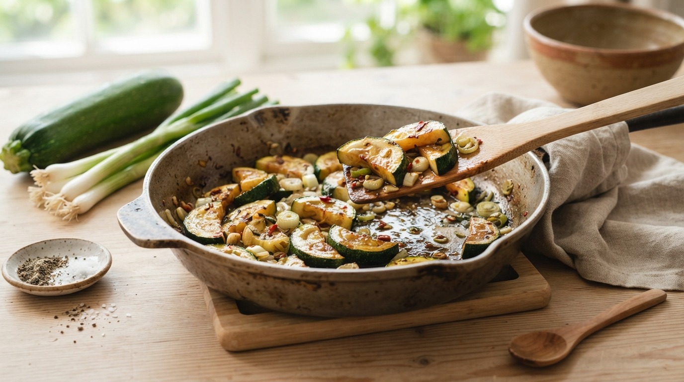 Roergebakken courgette