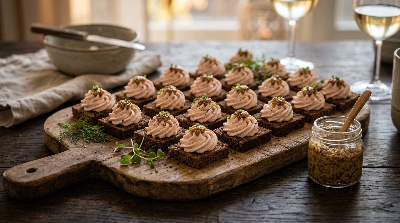 Roggebroodjes met katenspekmousse