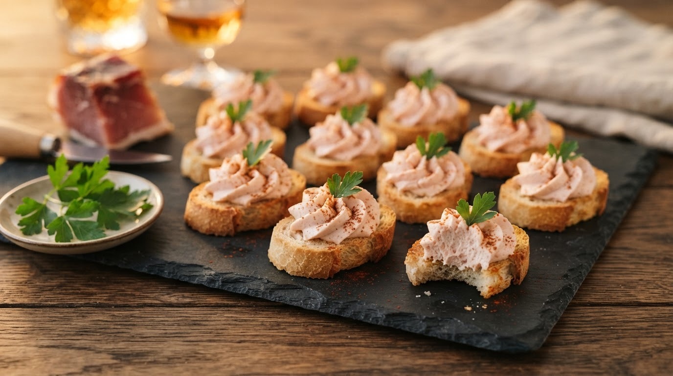 Romige hammousse voor op een toastje