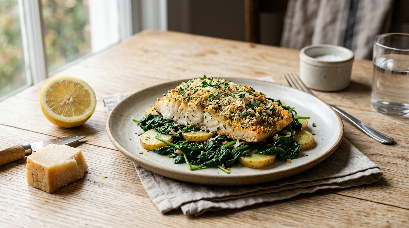Roodbaarsfilet met Bladspinazie
