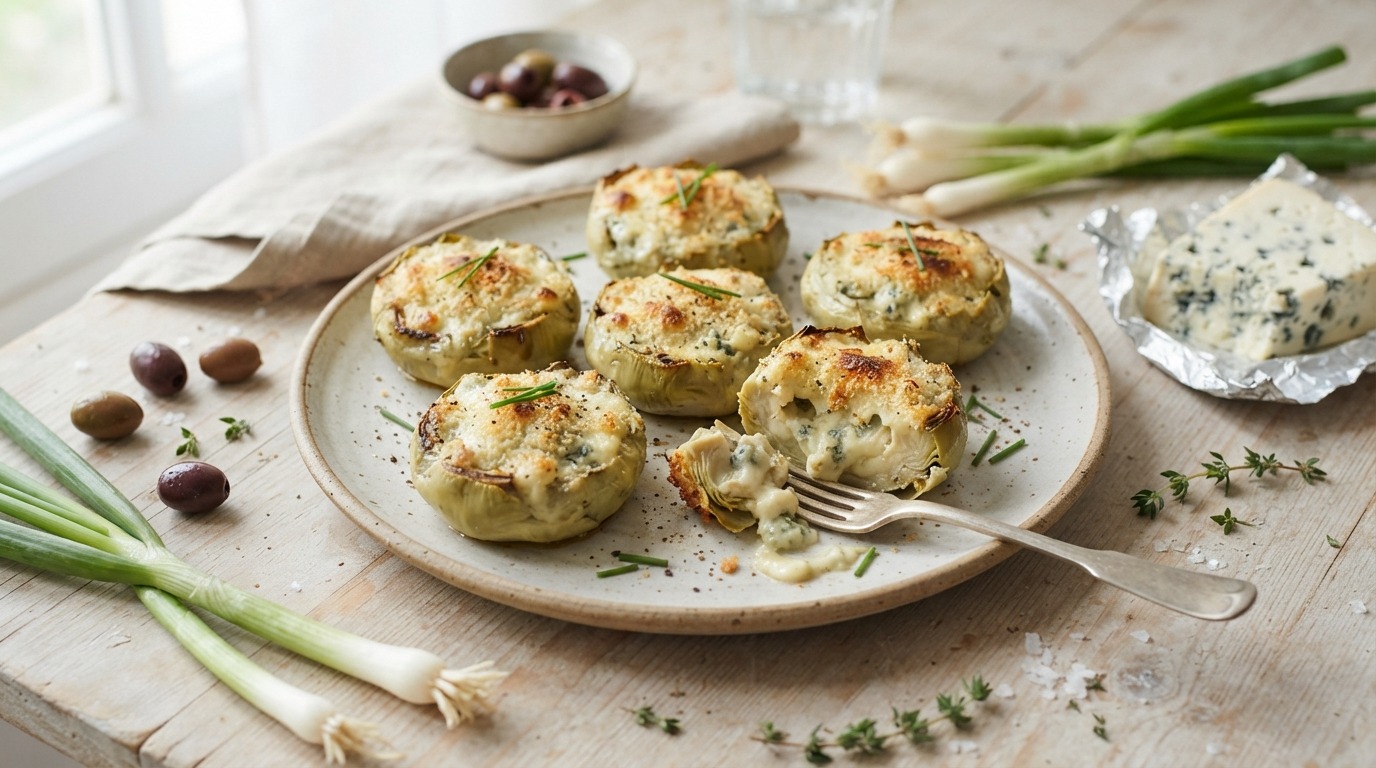 Roquefort in artisjokbodem