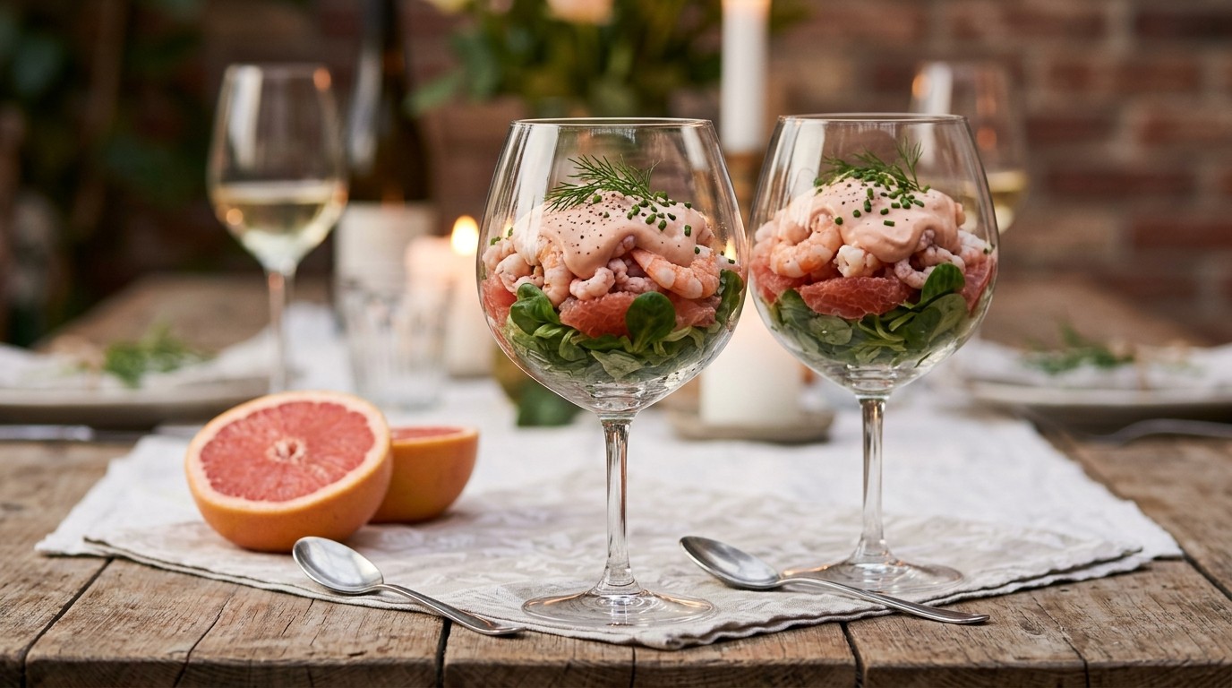 Rose Garnalen met Grapefruit