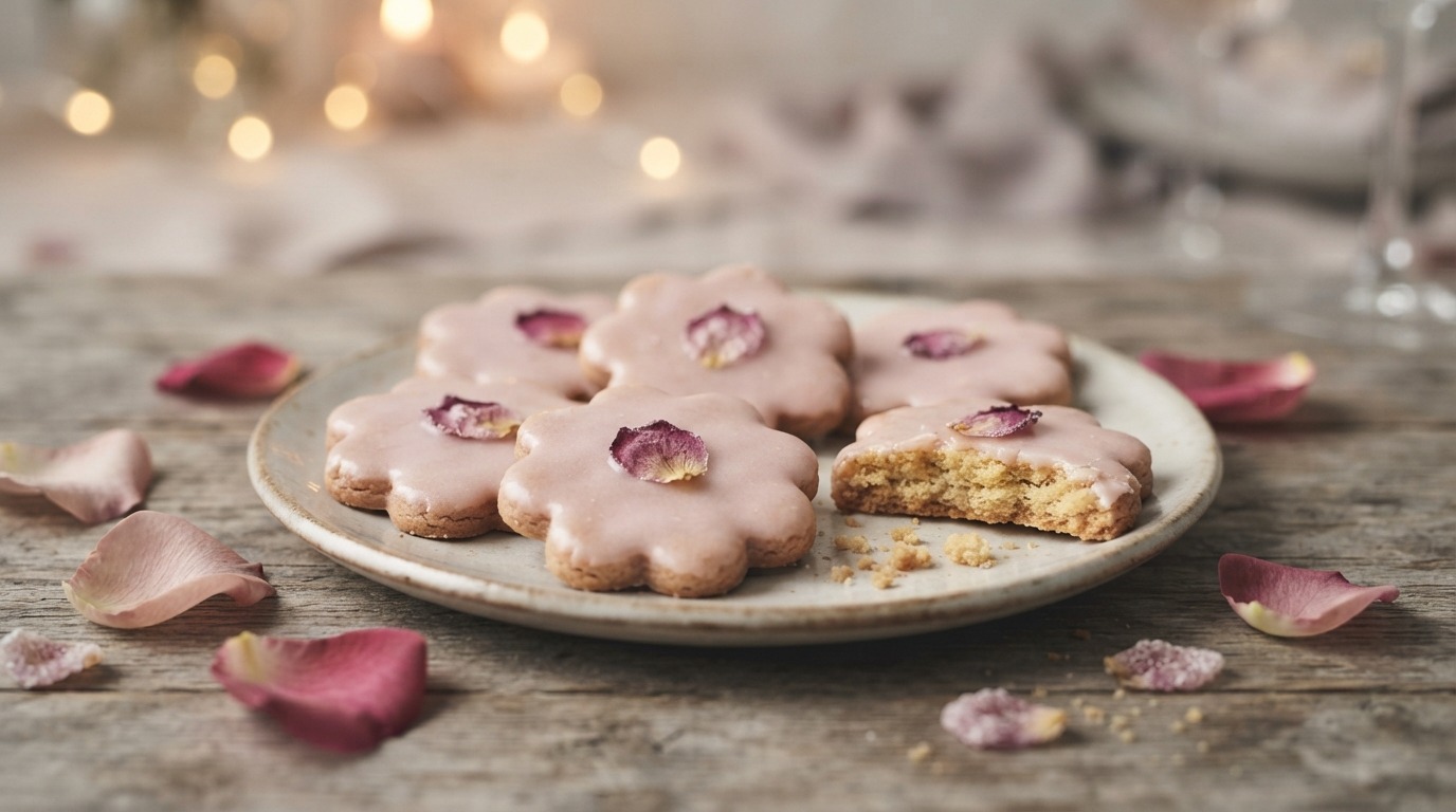 Roze bloem koekjes