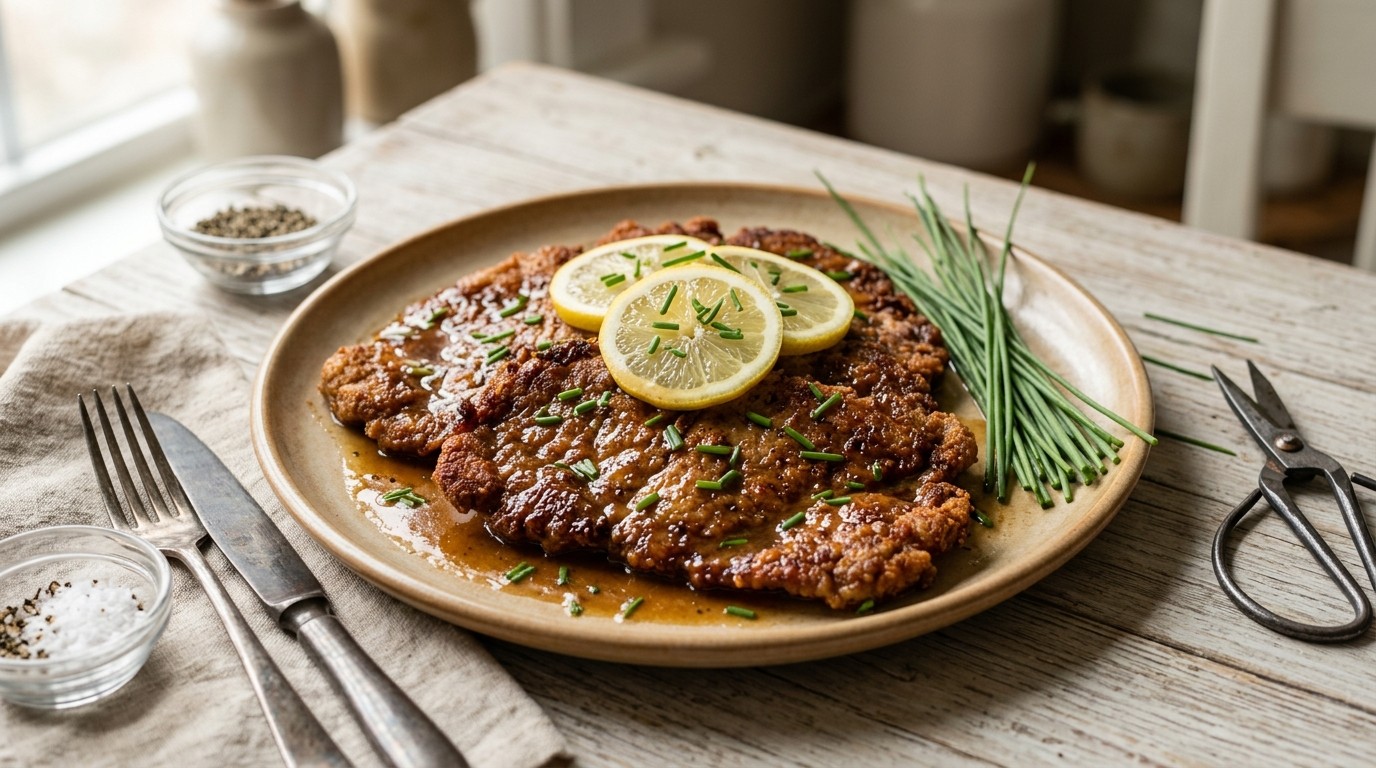 Runderschnitzel met citroensaus