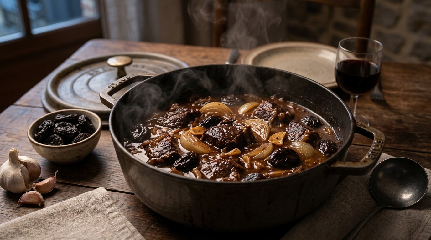 Runderstoofpot met Pruimen