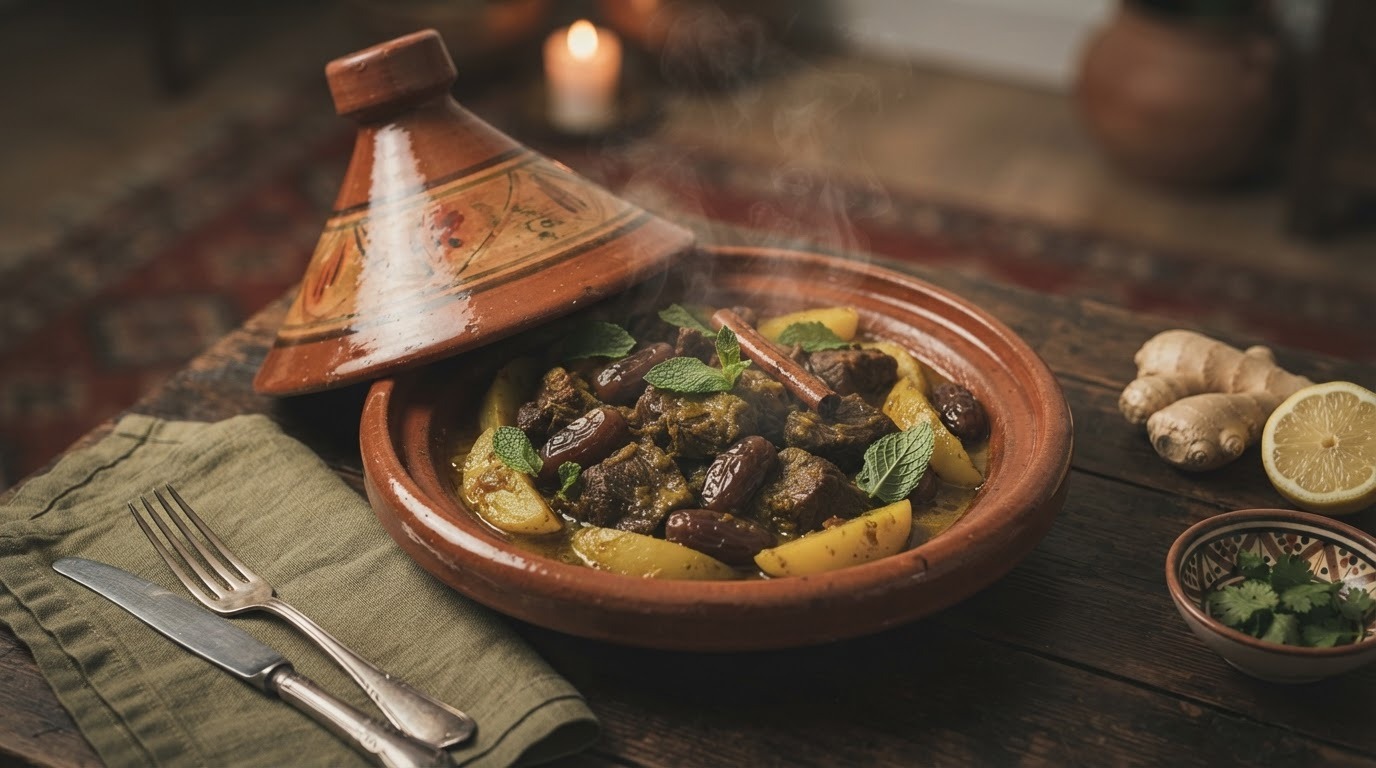 Rundertajine met dadels