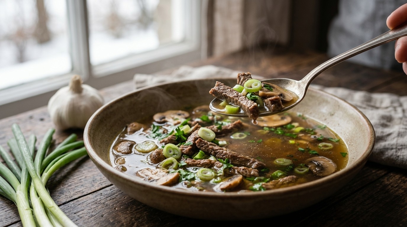 Rundvleessoep met Champignons