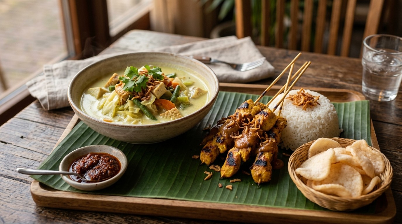 Sajoer Lodeh met Sate
