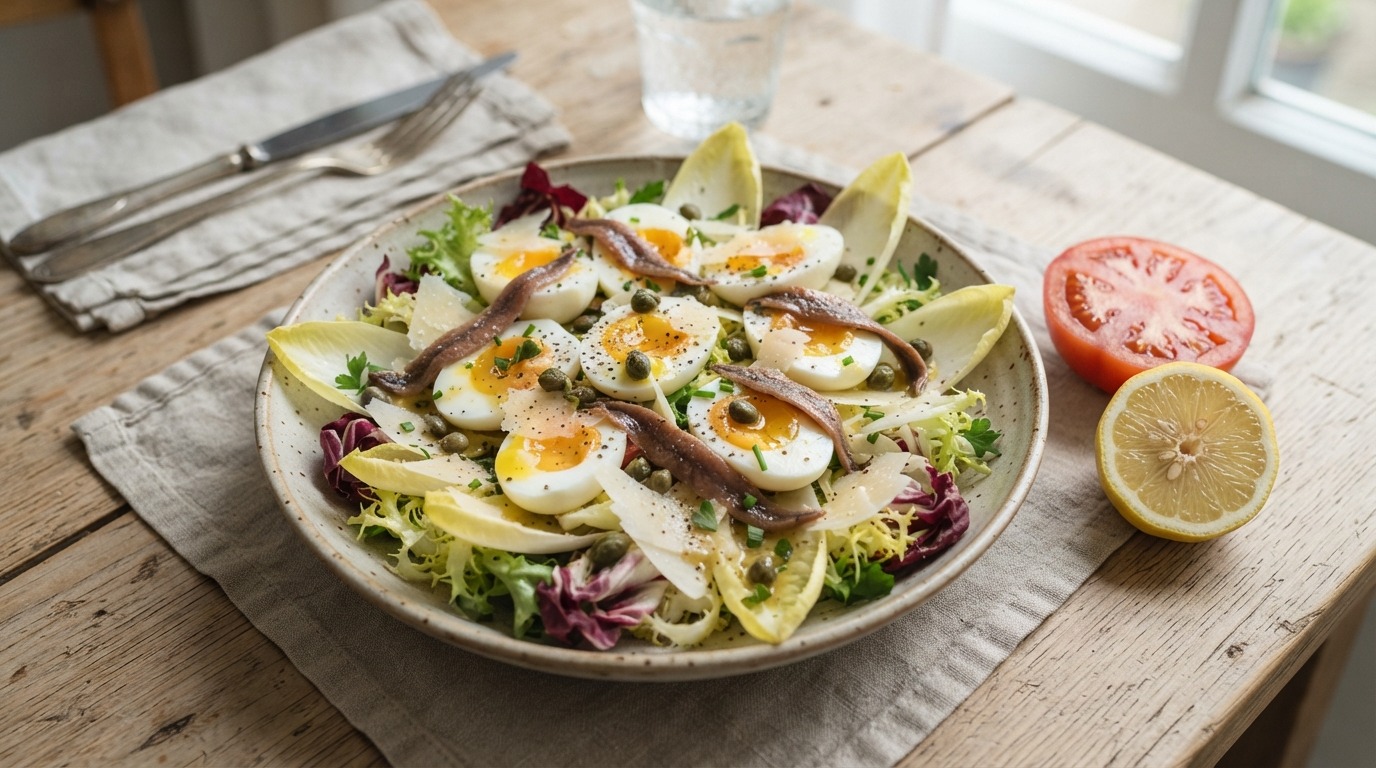 Salade met ansjovis en ei