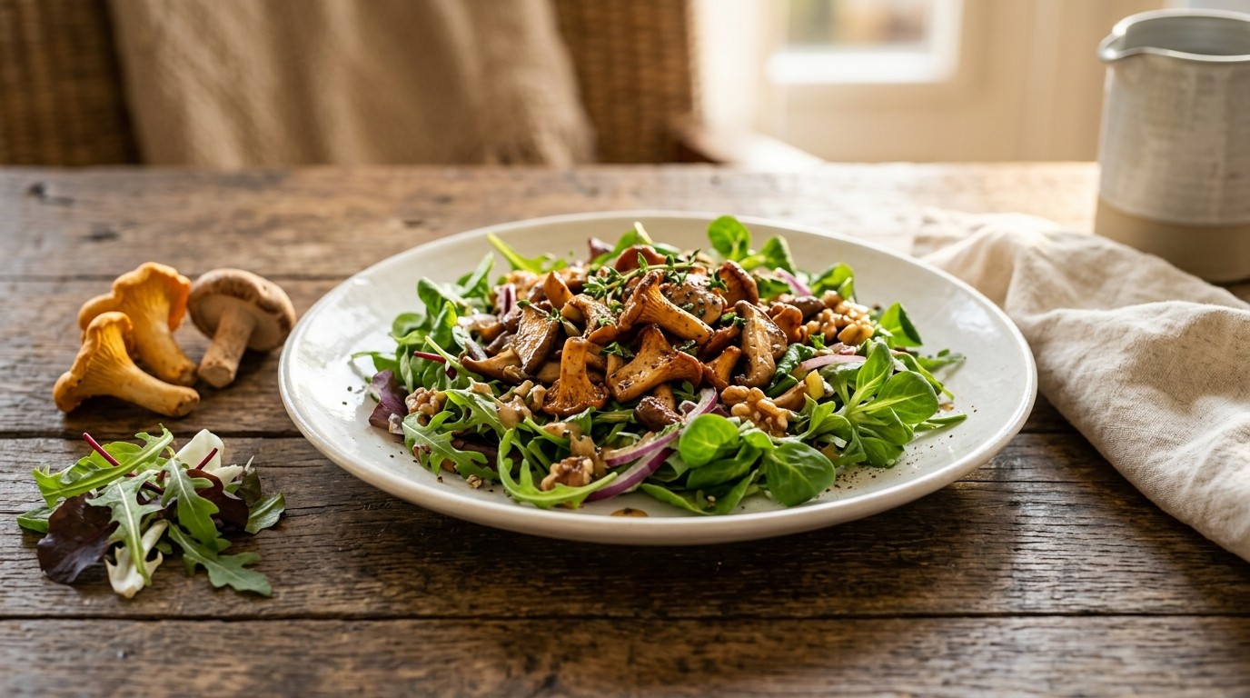 Salade met Bospaddestoelen