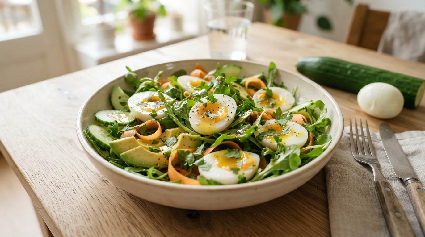 Salade met ei en lamsoor