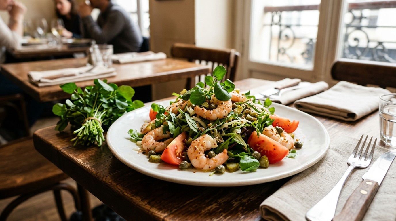 Salade met Garnalen en Vinaigrette