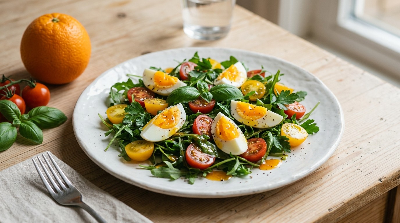 Salade met sinasappelsiroop