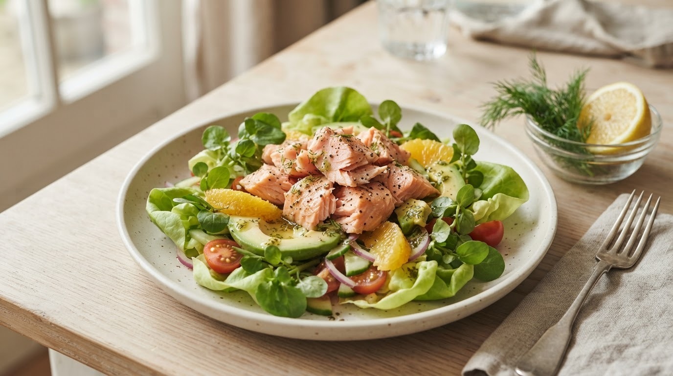 Salade met zalm