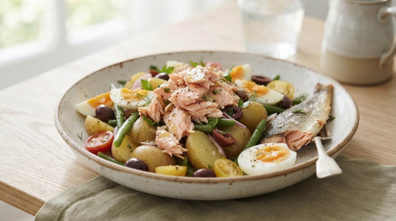 Salade Nicoise met forel