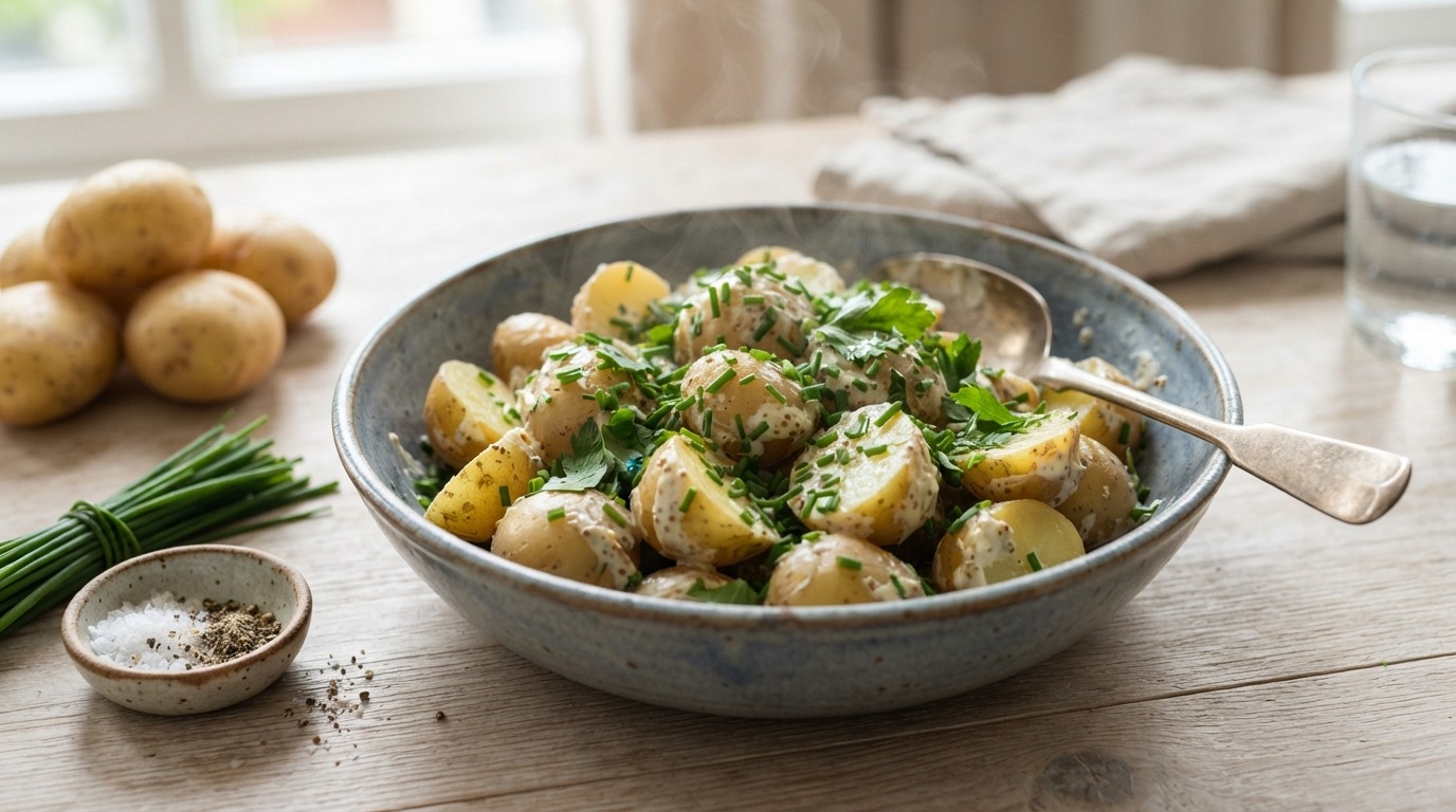 Salade van nieuwe aardappelen