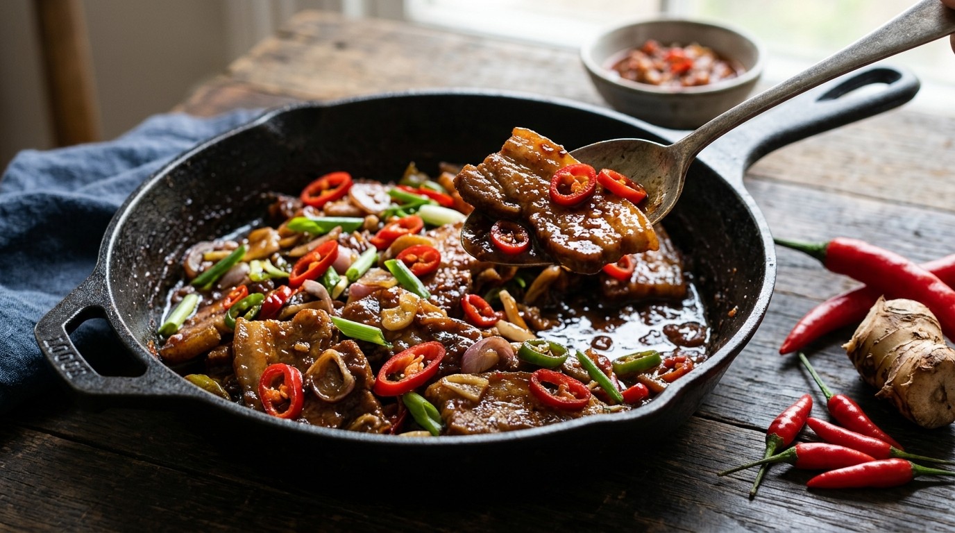 Sambal Goreng Babi Taotjo van magere speklappen