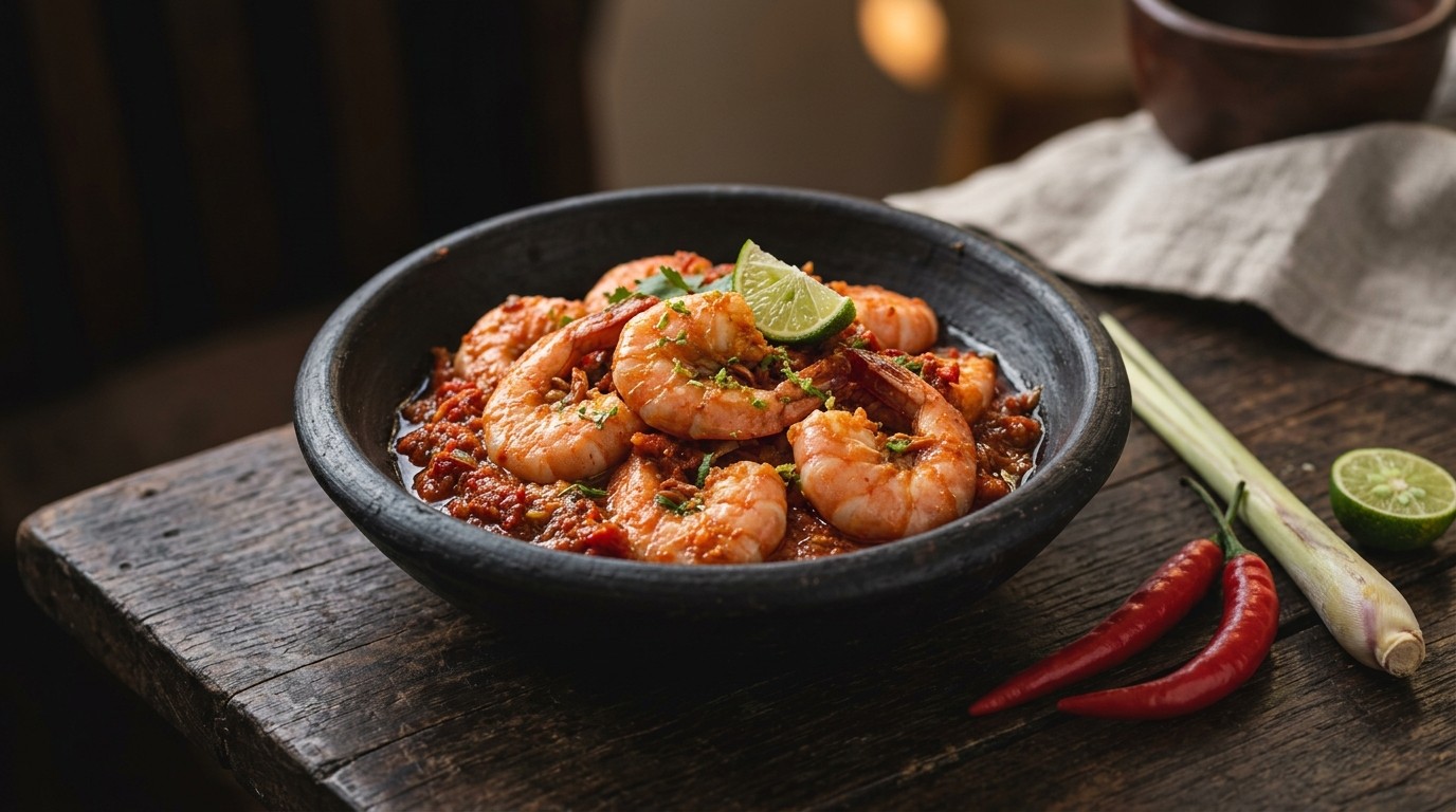 Sambal Goreng Oedang (pittig Gekruide Garnalen uit de Javaanse Keuken)