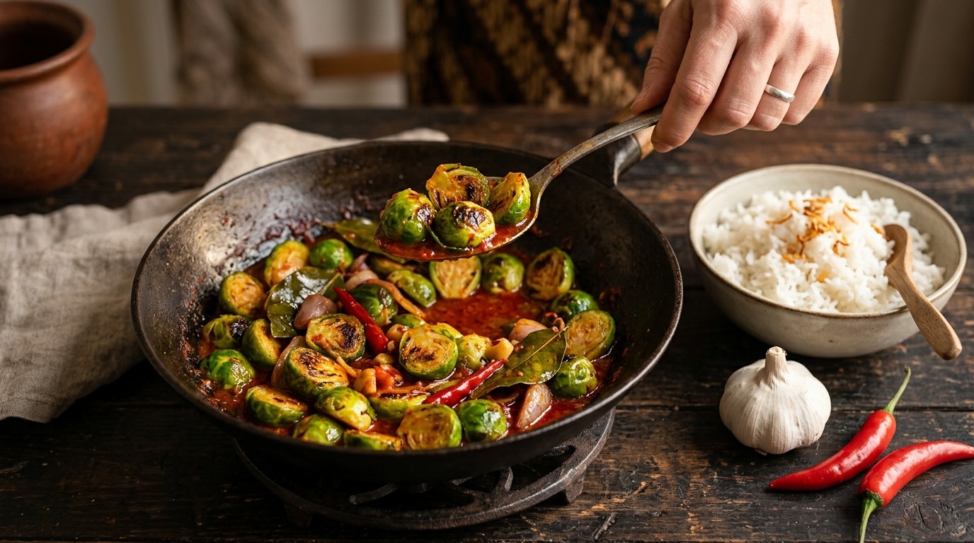 Sambal-goreng spruitjes