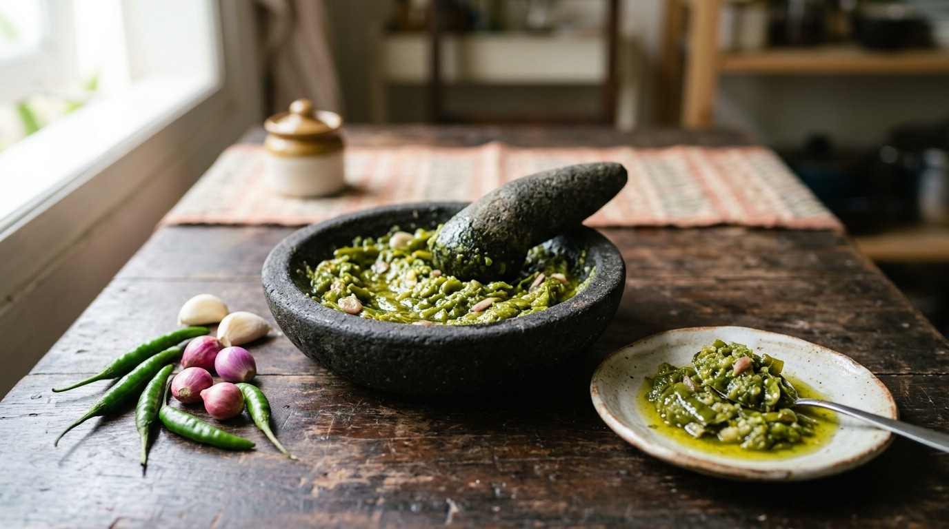 Sambal Hijau (sambal met Trassi)