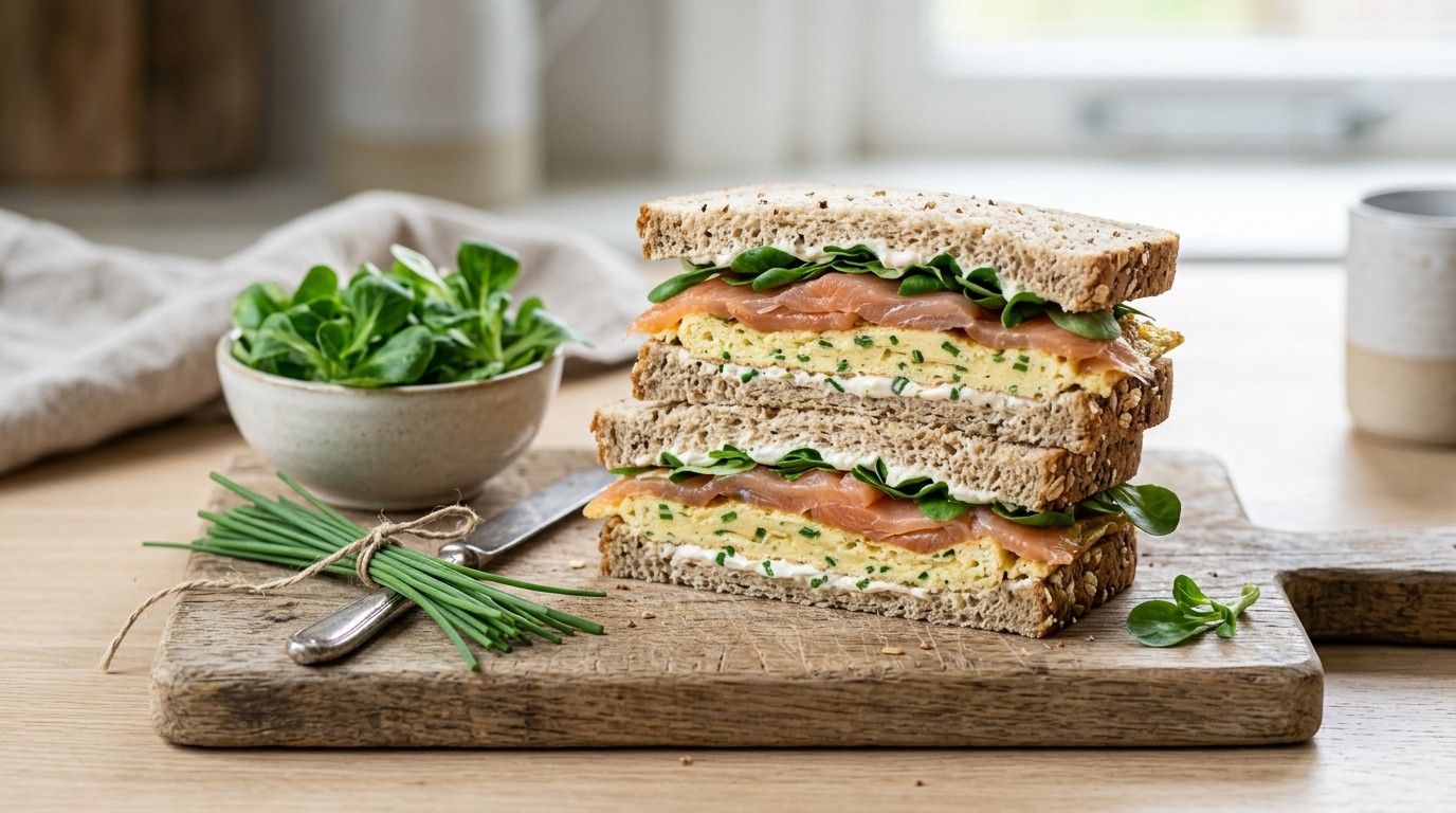 Sandwich Zalm met Omelet