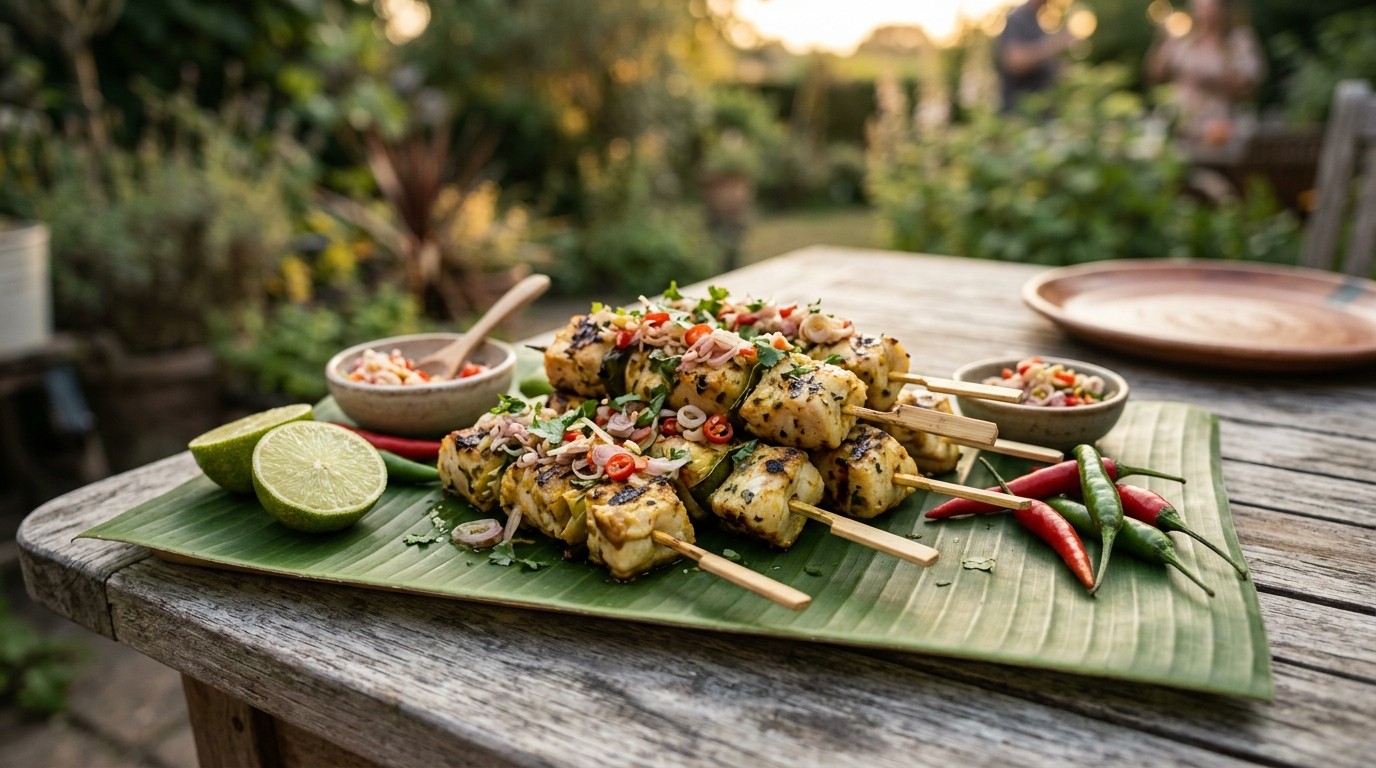Saté Pedis Monkfish Dengan Kapur (lekker Zuur en Pittig Visje)