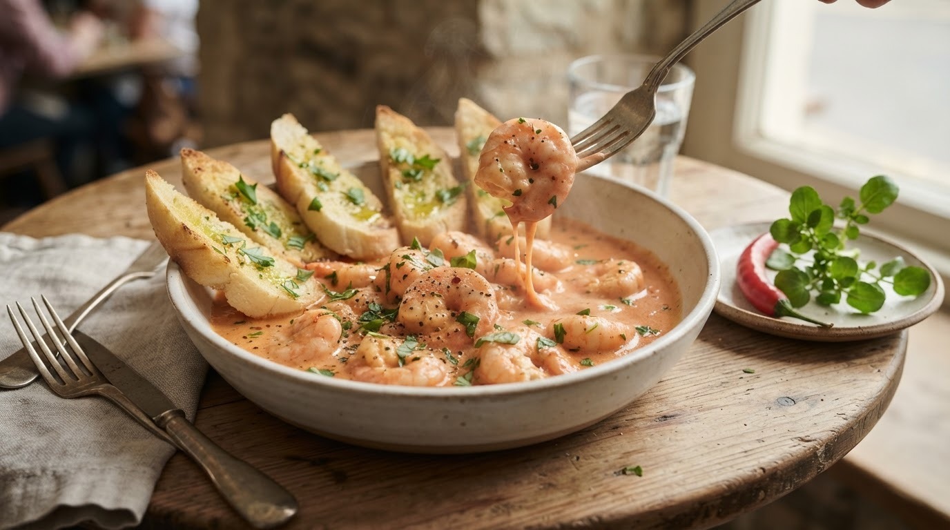 Scampi's met romige tomatensaus