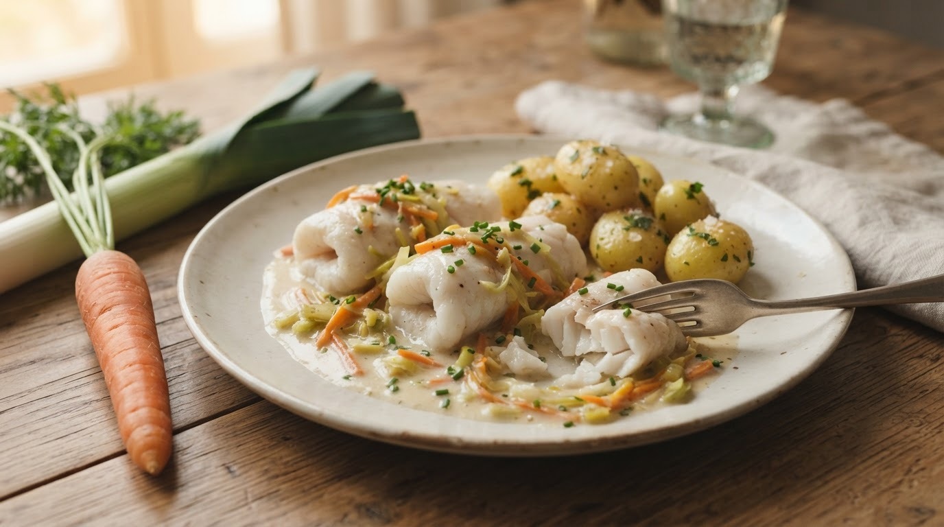 Scheldefilets met jonge groentensaus