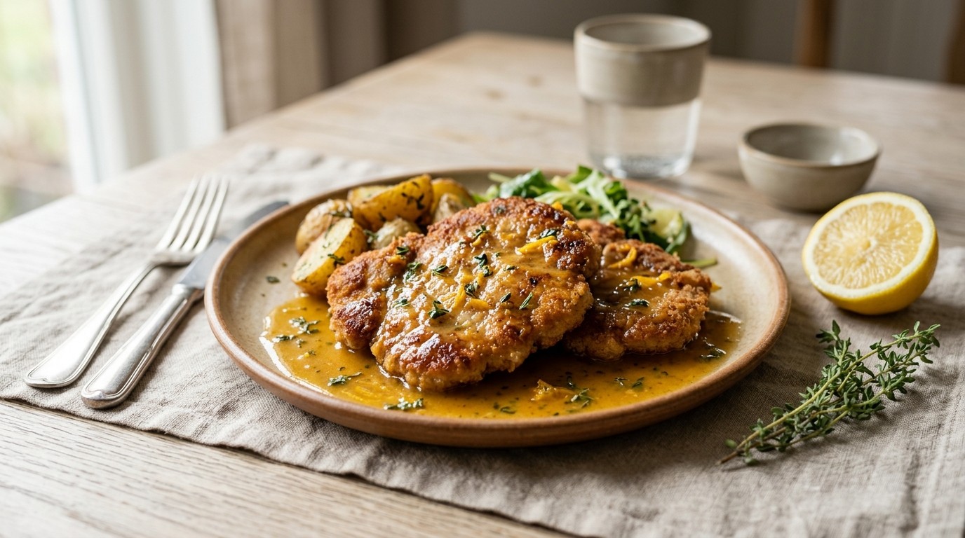 Schnitzel in Citrussaus