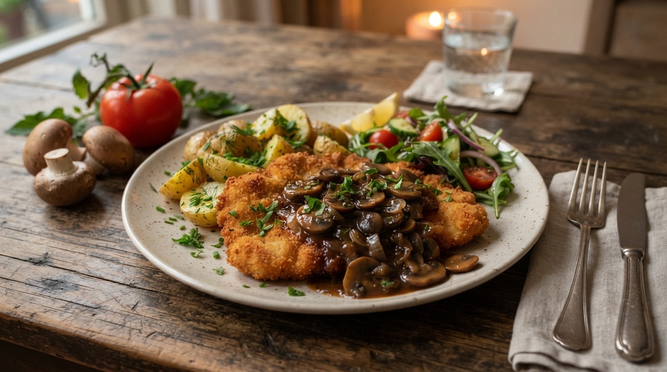 Schnitzel met jagersaus