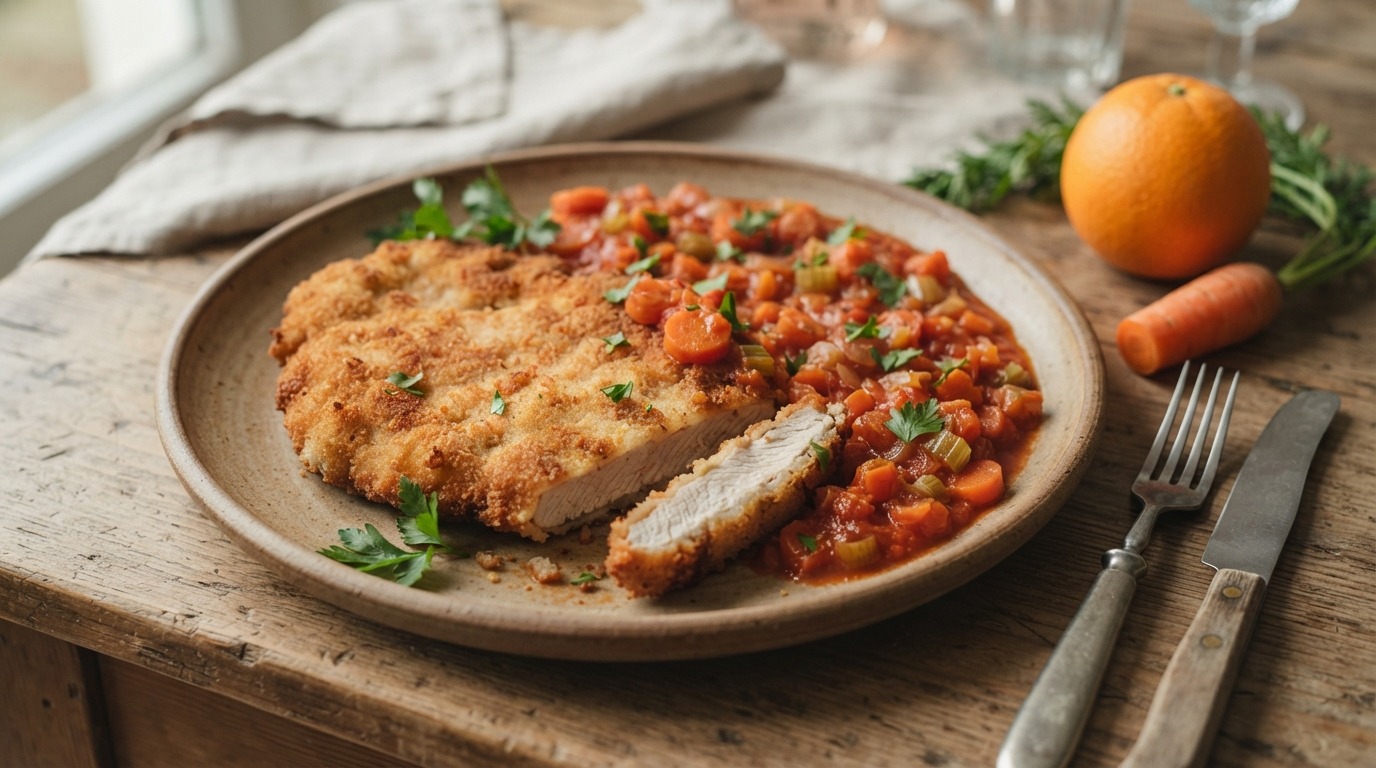 Schnitzel met rode saus