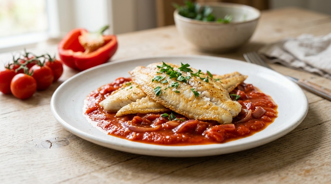 Scholfilet met Rode Saus