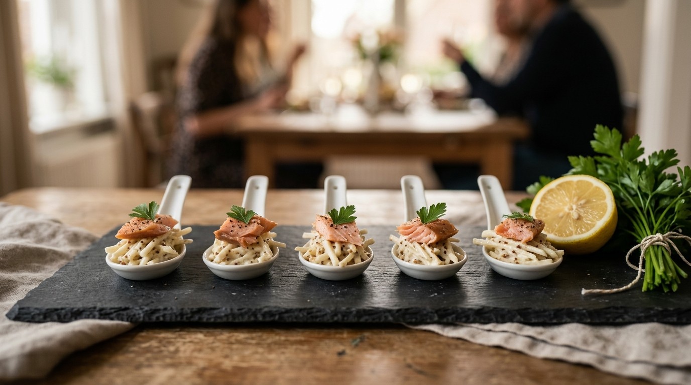 Selderijremoulade met Gerookte Forel