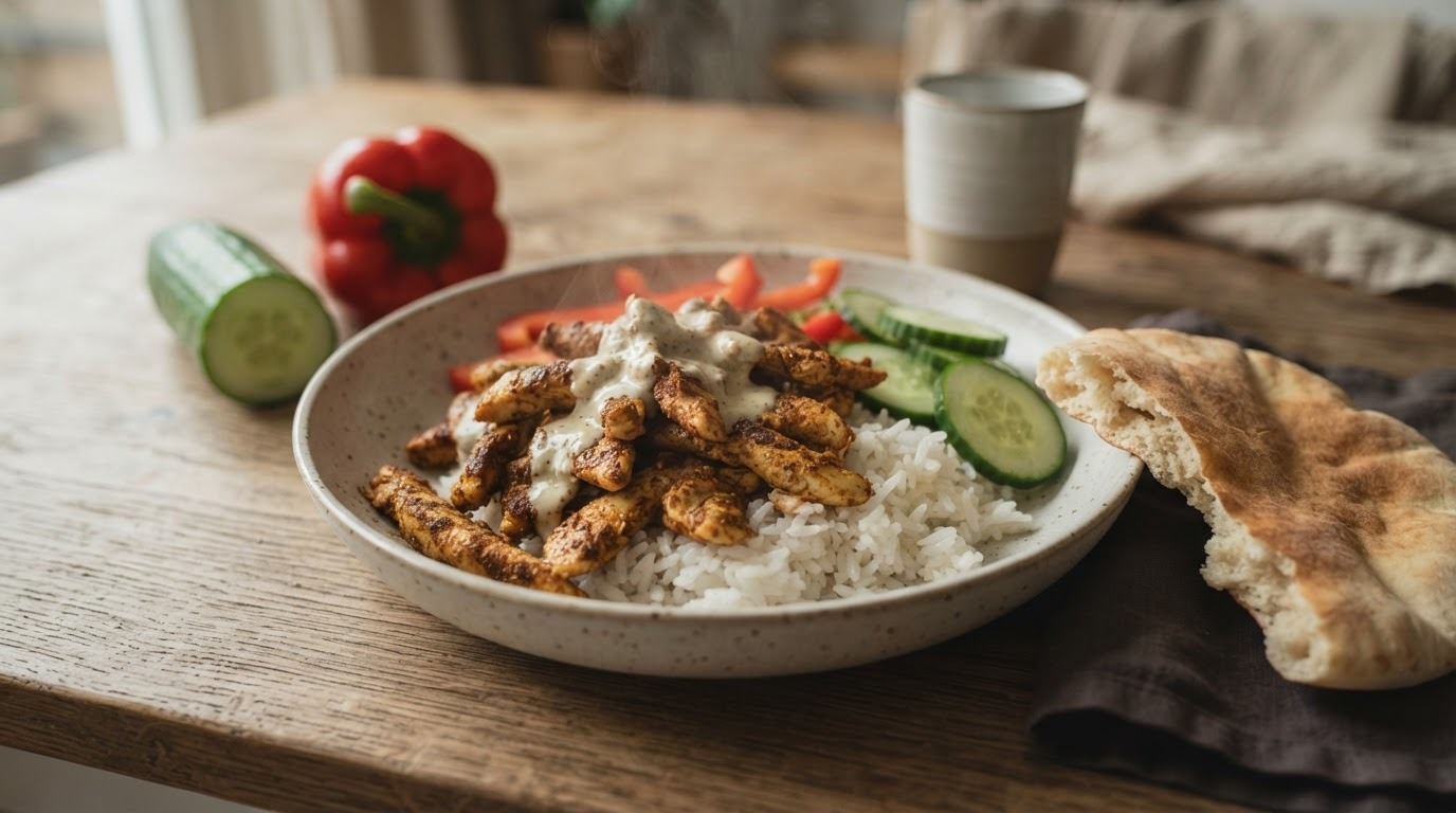 Shoarma met groenten en rijst